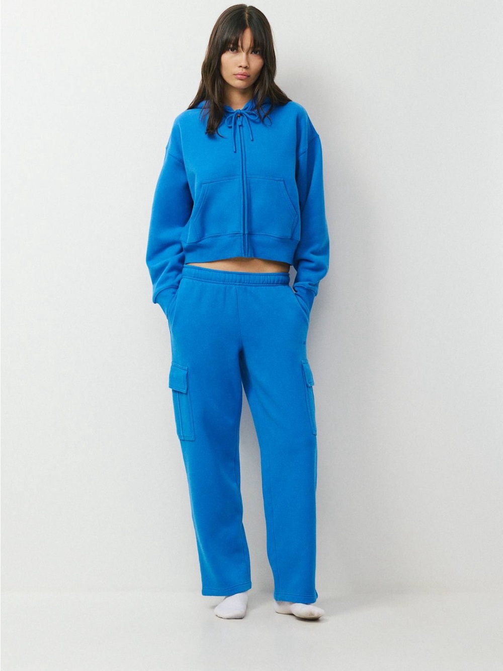 Aritzia Cozy Sweatfleece Mega Cargo Sweatpant dark Blue women's XS lounge